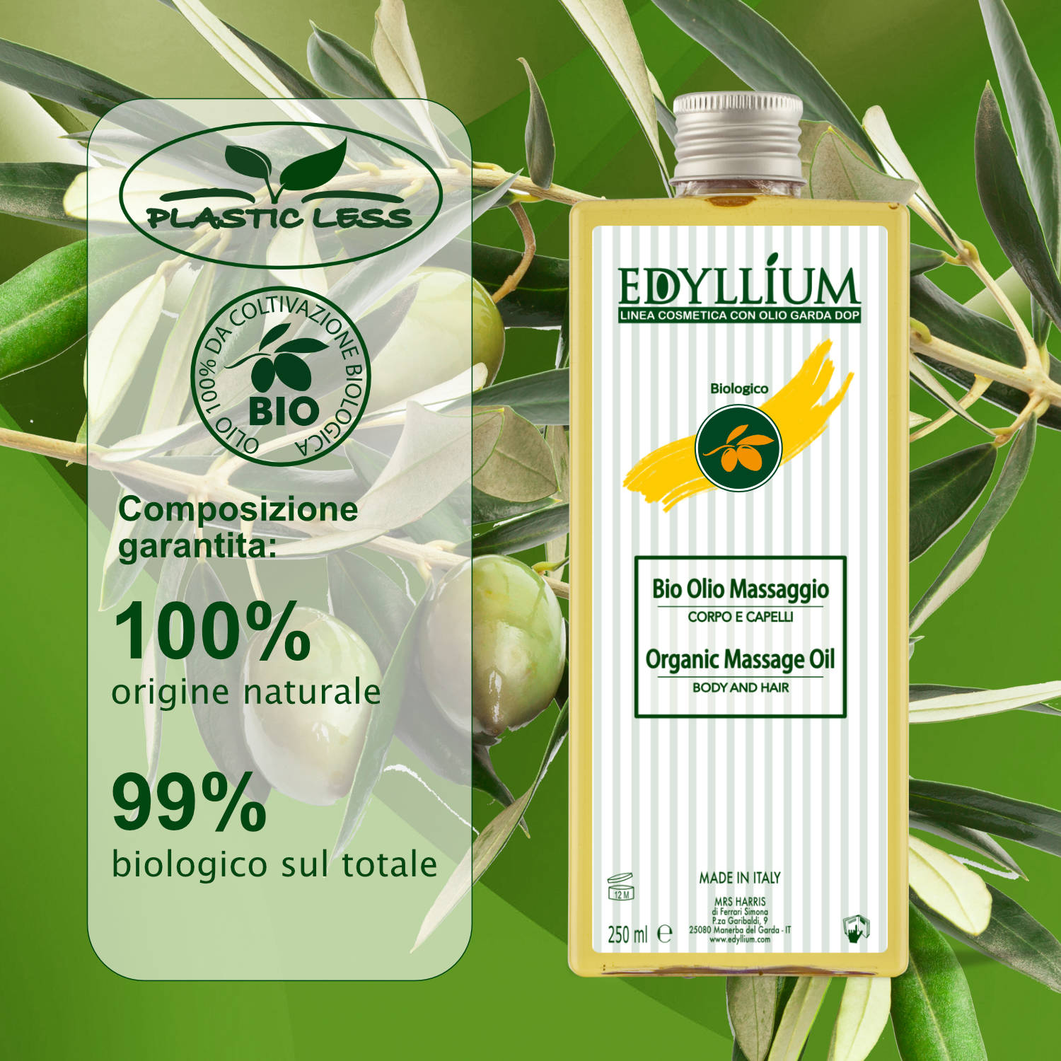 olio massaggio professionale edyllium